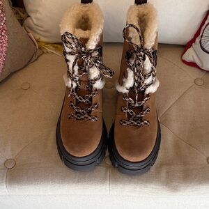 UGG Tan Lace-Up Winter Boots